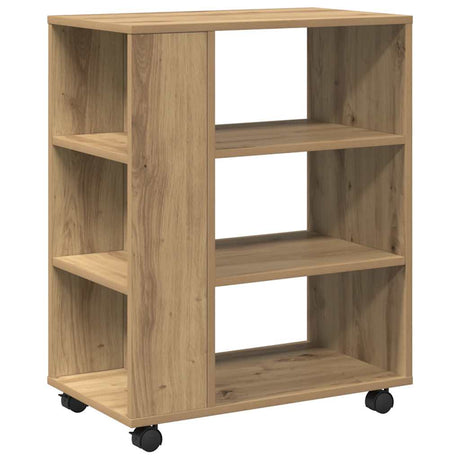 Vidaxl rolkast 60x35x75 cm bewerkt hout artisanaal eikenkleurig