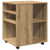 Vidaxl rolkast 60x53x72 cm bewerkt hout artisanaal eikenkleurig
