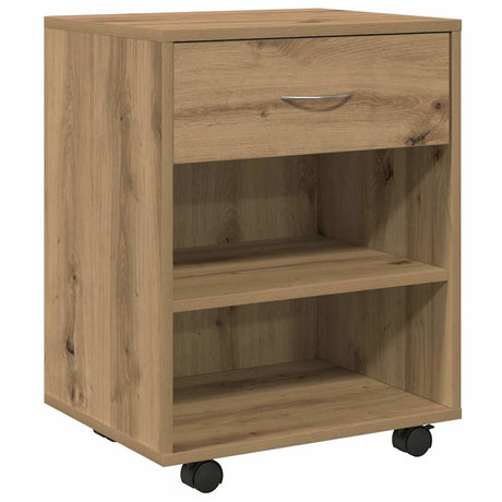 Vidaxl rolkast 46x36x59 cm bewerkt hout artisanaal eikenkleurig