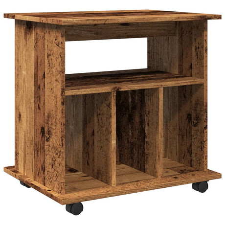 Vidaxl rolkast 60x45x60 cm bewerkt hout oud houtkleurig