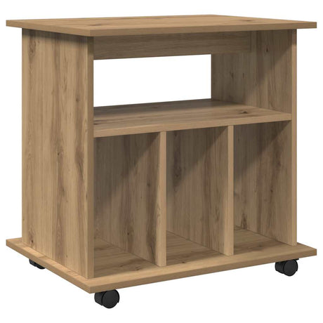 Vidaxl rolkast 60x45x60 cm bewerkt hout artisanaal eikenkleurig