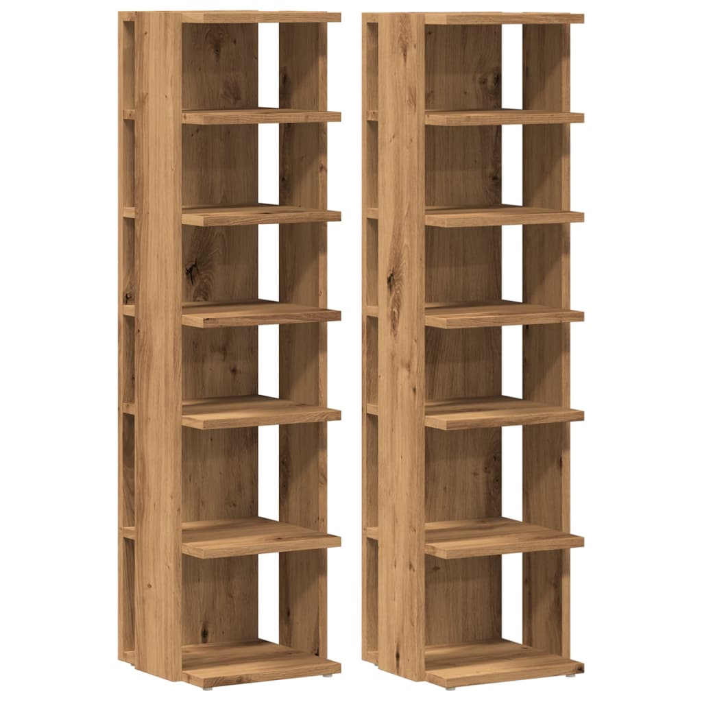 Vidaxl Schong Cabinets 2 st 28x27x102 cm veraarbechte Holz Artisanal Oak