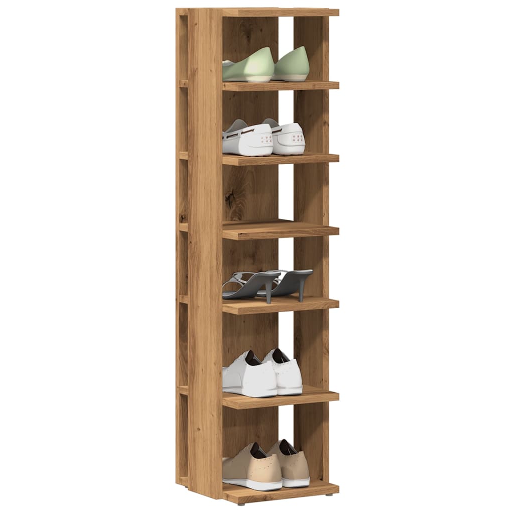 Gabinetes de zapatos Vidaxl 2 ST 28x27x102 CM Oak artesanal de madera procesada