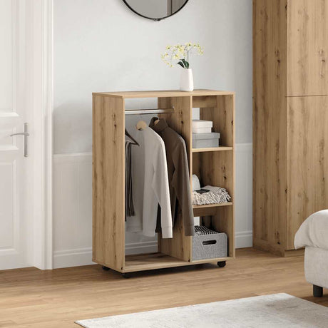 Vidaxl kledingkast 80x40x110 cm bewerkt hout artisanaal eikenkleur
