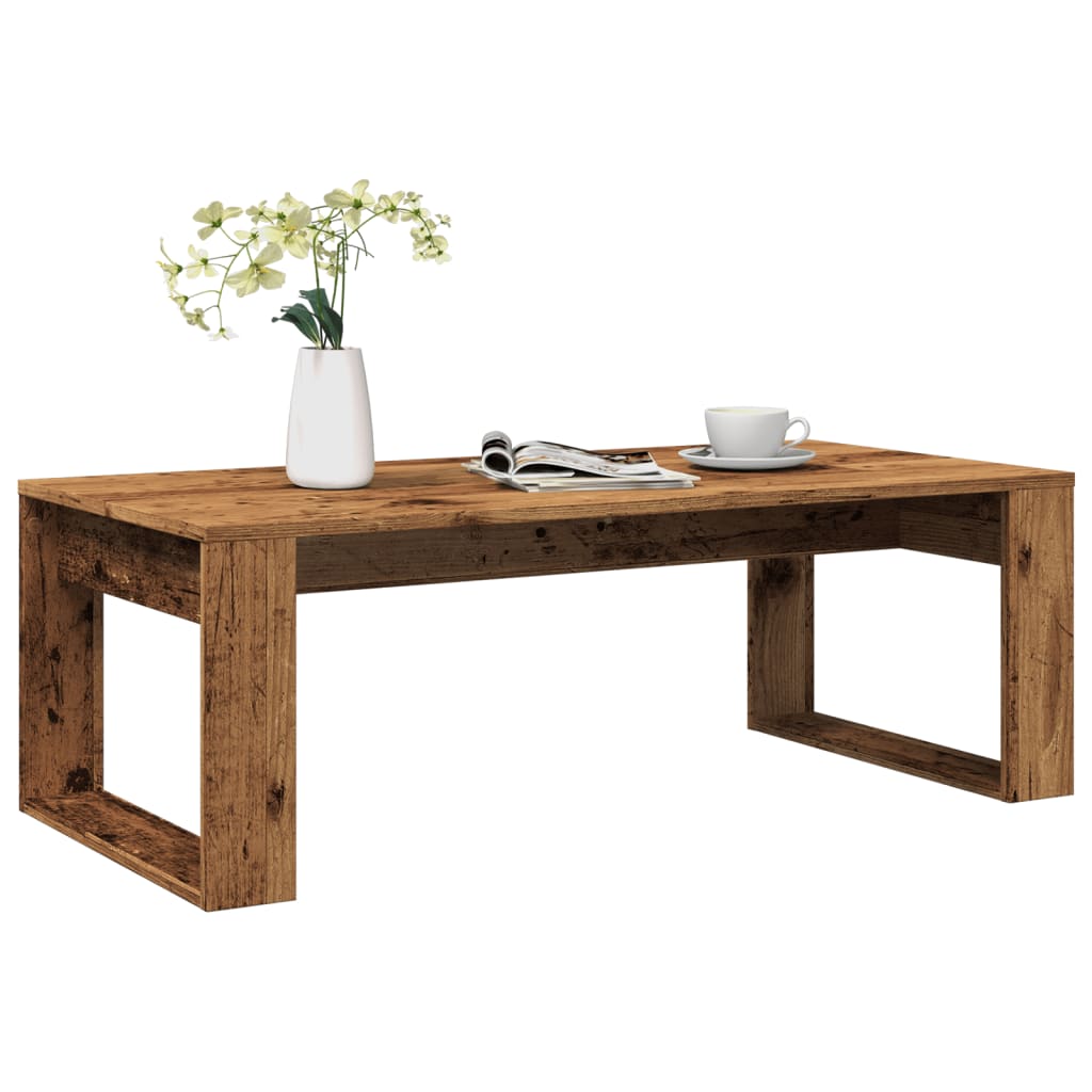 Vidaxl salontafel 102x50x35 cm bewerkt hout oude houtkleurig