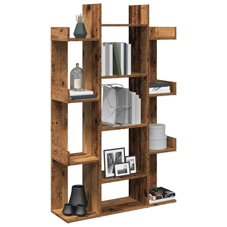 Vidaxl boekenkast 86x25,5x140 cm bewerkt hout oud houtkleurig