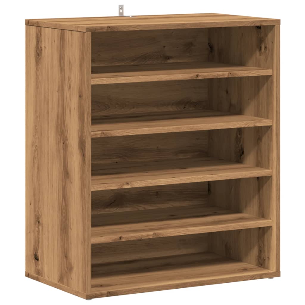 Vidaxl Cabinet da scarpe 60x35x70 cm Colore di quercia artigianale in legno trasformato