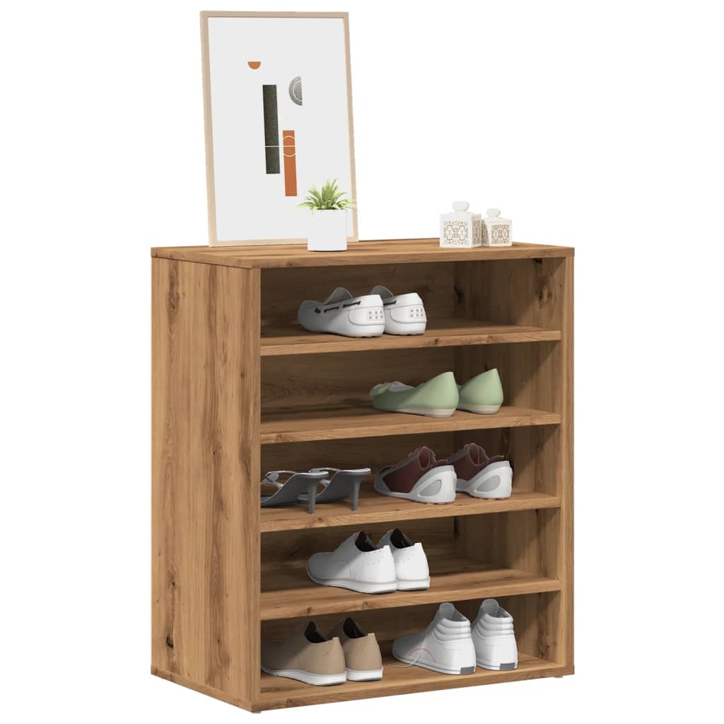 VidaXL shoe cabinet 60x35x70 cm processed wood artisanal oak color