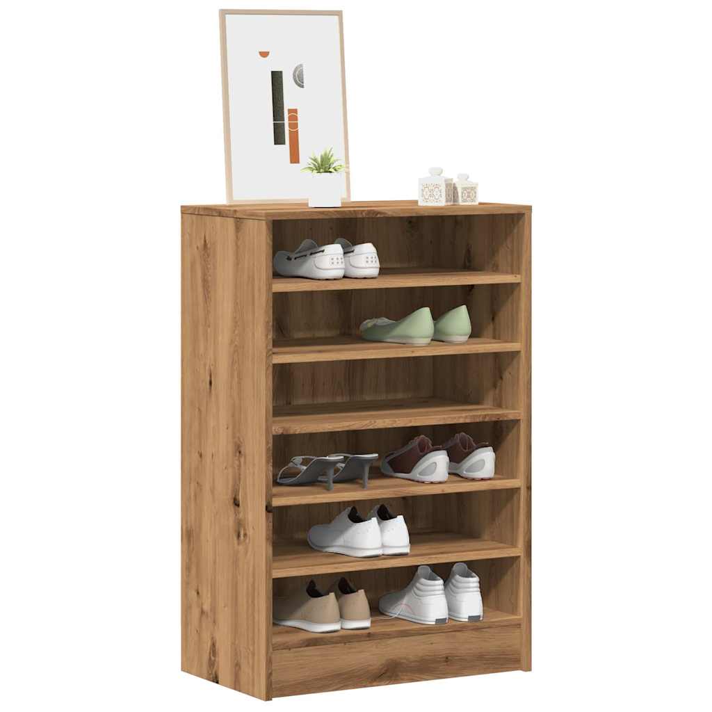 Vidaxl schoenenkast 60x35x92 cm bewerkt hout artisanaal eikenkleur