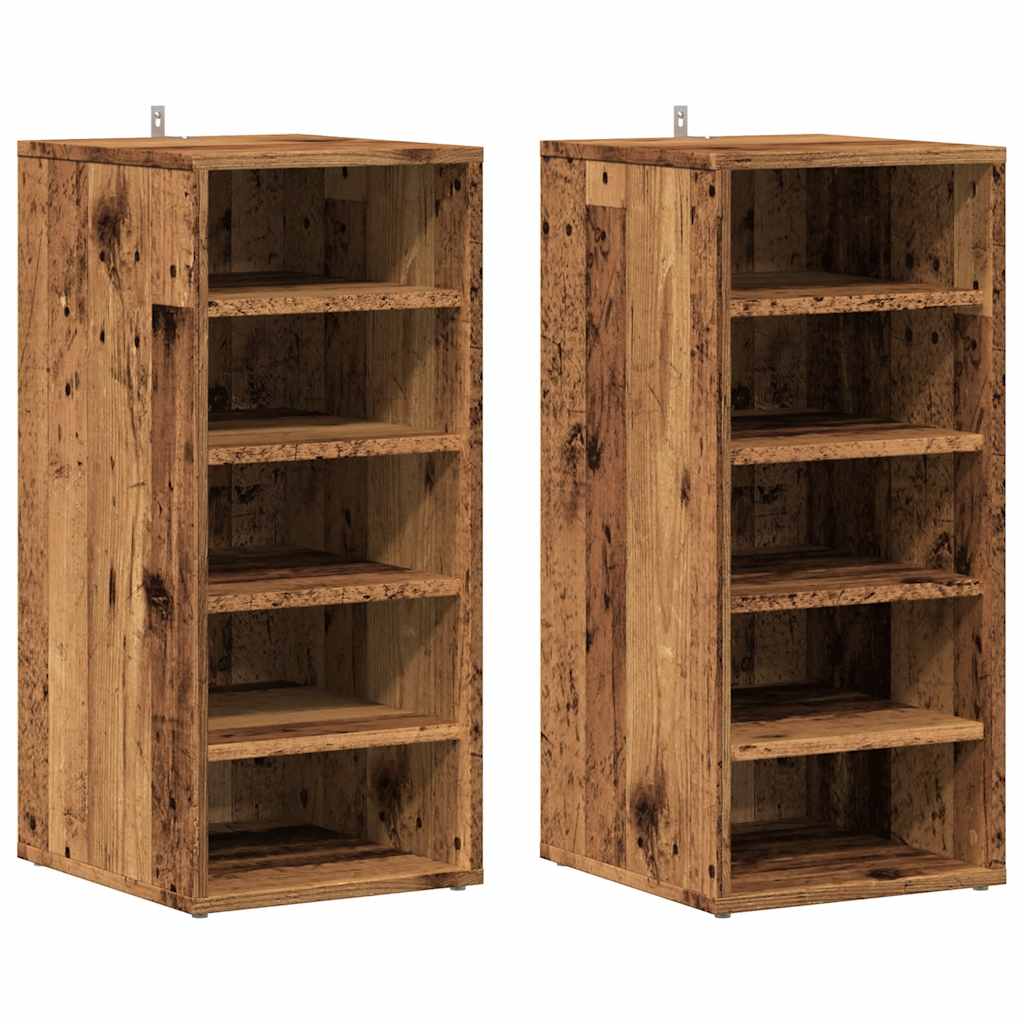 VidaXL shoe cabinets 2 pcs 32x35x70 cm processed wood old wood -colored