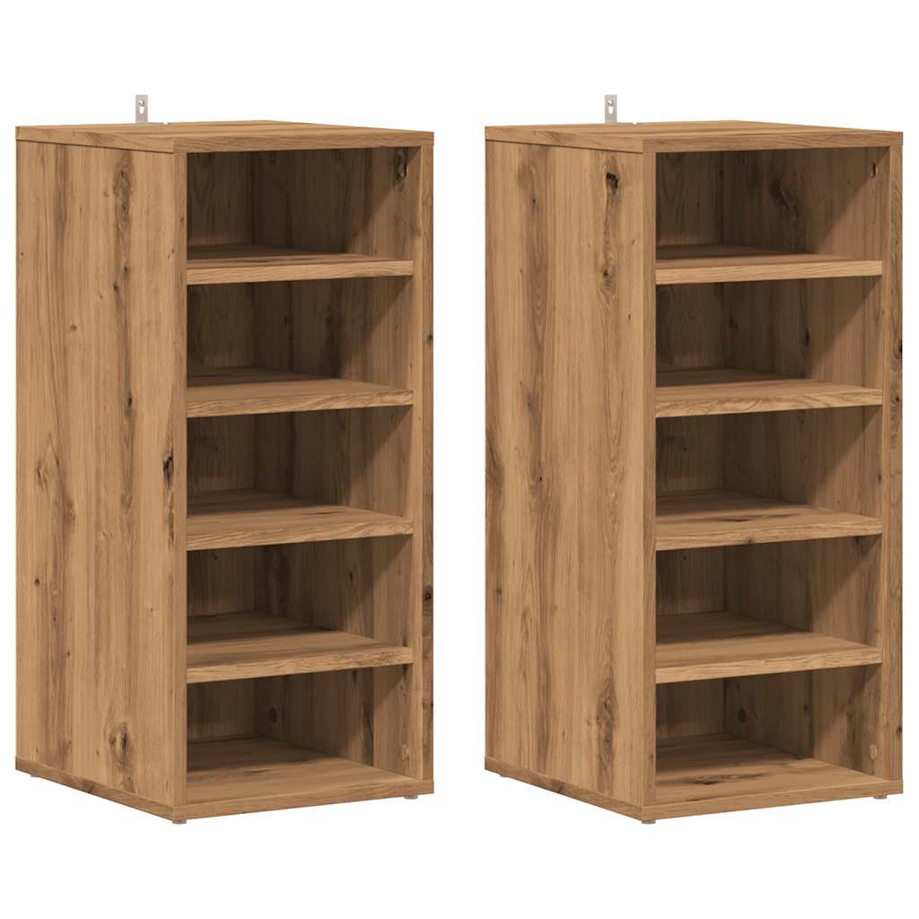 VidaXL shoe cabinets 2 pcs 32x35x70 cm processed wood artisan oak