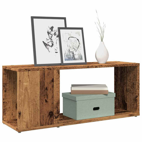 Vidaxl tv-meubel 80x24x32cm bewerkt hout oud houtkleurig
