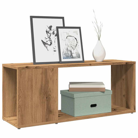 Vidaxl tv-meubel 80x24x32cm bewerkt hout artisanaal eikenkleur