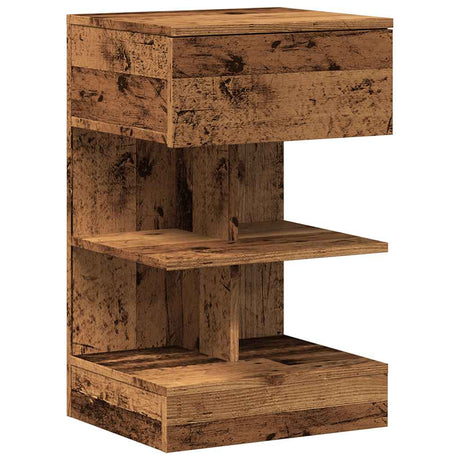 Vidaxl nachtkastje 40x35x65 cm bewerkt hout oud houtkleurig