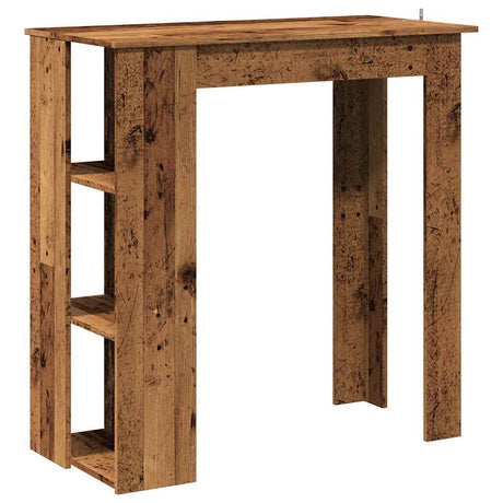 Vidaxl bartafel met schap 102x50x103,5 cm bewerkt hout oud houtkleurig