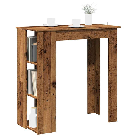 Vidaxl bartafel met schap 102x50x103,5 cm bewerkt hout oud houtkleurig