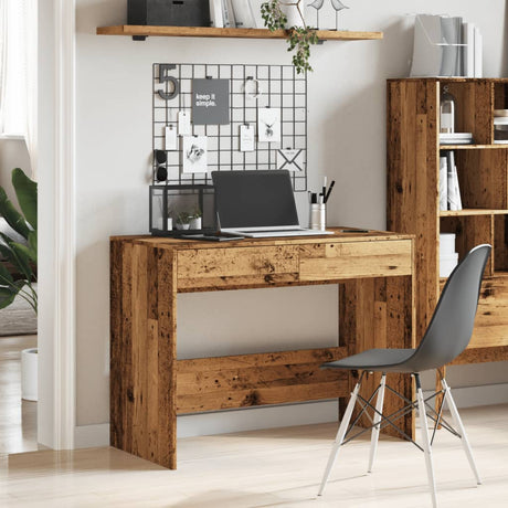 Vidaxl bureau 101x50x76,5 cm bewerkt hout oud houtkleurig