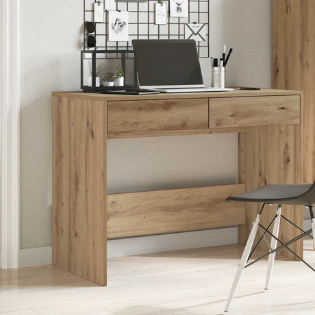 Vidaxl bureau 101x50x76,5 cm bewerkt hout artisanaal eikenkleur