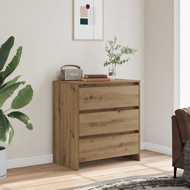 Vidaxl dressoir 70x41x75 cm bewerkt hout artisanaal eikenkleur