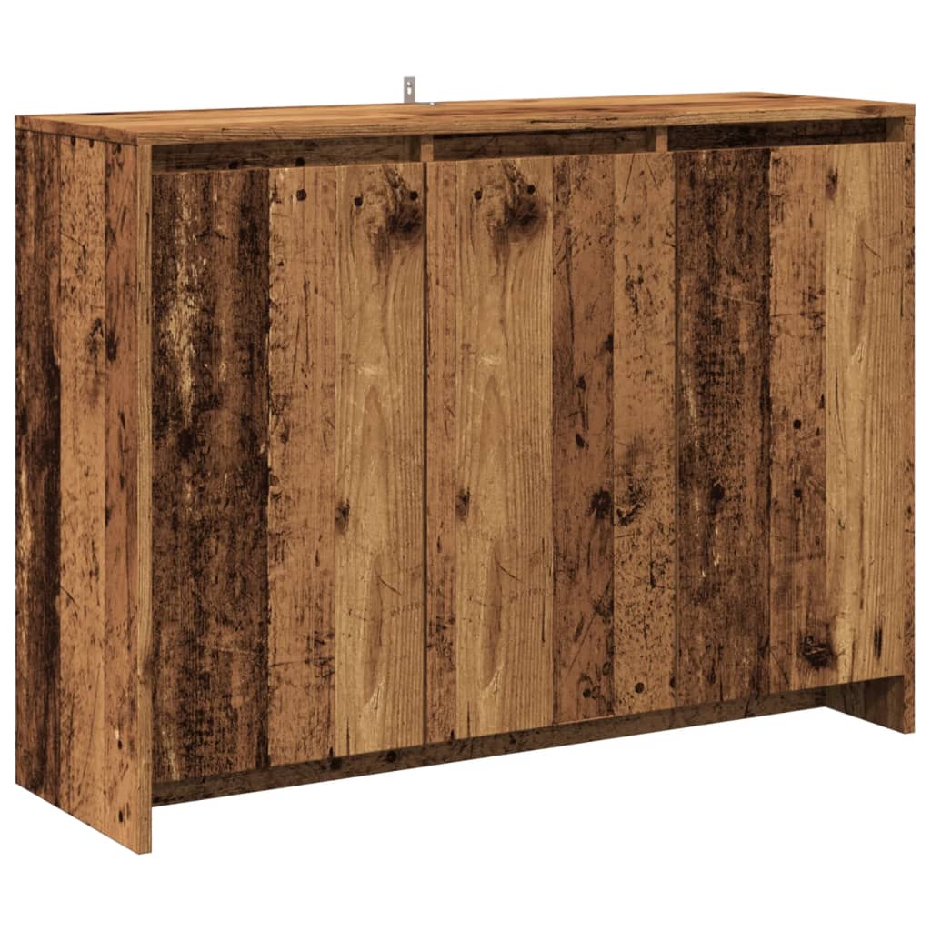 Vidaxl dressoir 102x33x75 cm bewerkt hout oud houtkleurig