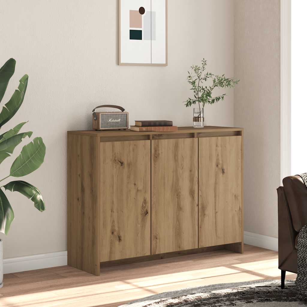 Vidaxl dressoir 102x33x75 cm bewerkt hout artisanaal eikenkleurig
