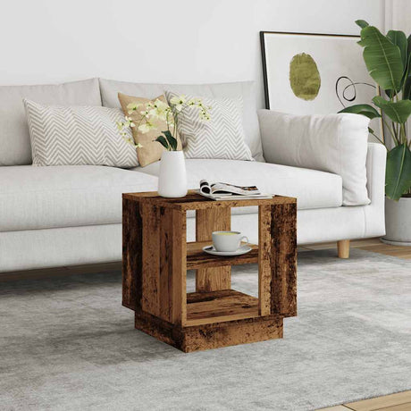 Vidaxl salontafel 40x40x43 cm bewerkt hout oud houtkleurig