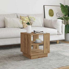 Vidaxl salontafel 40x40x43 cm bewerkt hout artisanaal eikenkleurig