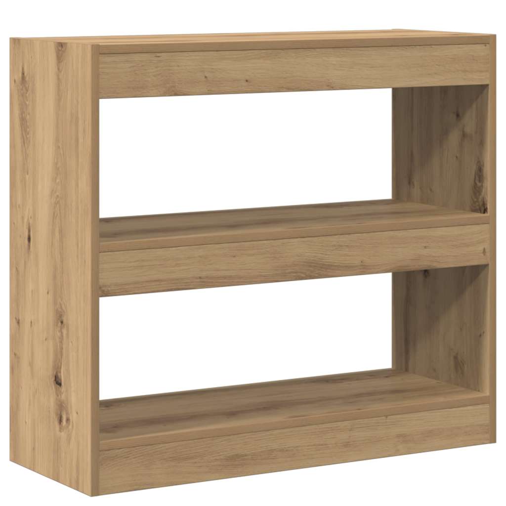 Vidaxl boekenkast kamerscherm 80x30x72 cm artisanaal eikenkleur