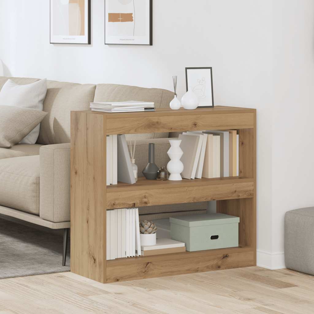 Vidaxl boekenkast kamerscherm 80x30x72 cm artisanaal eikenkleur