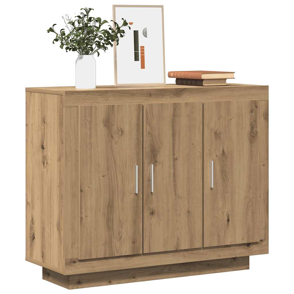 Vidaxl dressoir 92x35x75 cm bewerkt hout artisanaal eikenkleur