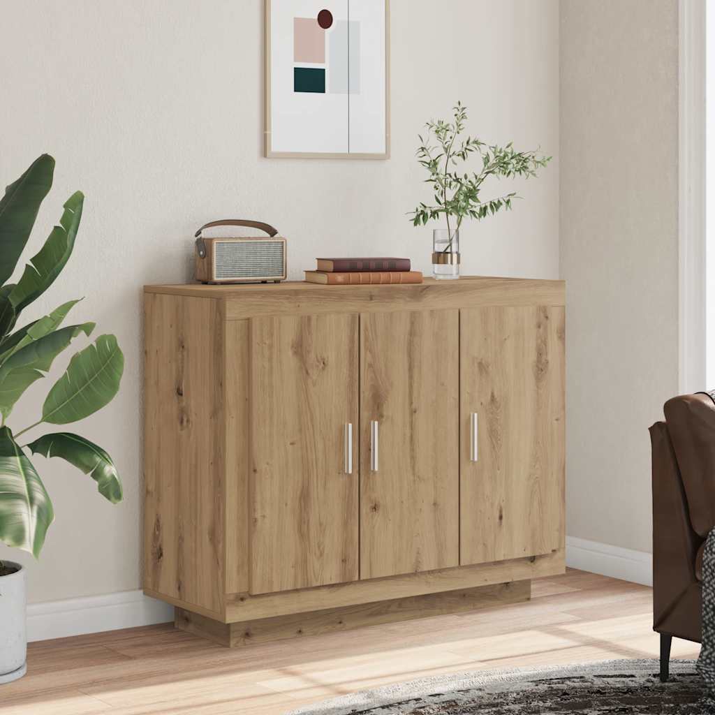 Vidaxl dressoir 92x35x75 cm bewerkt hout artisanaal eikenkleur