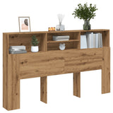 Vidaxl hoofdbordkast artisan eiken 180x19x103,5 cm bewerkt hout