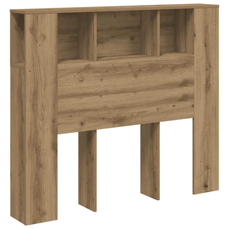Vidaxl hoofdbordkast 120x19x104,5cm bewerkt hout artisanaal eikenkleur