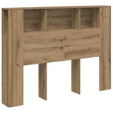 Vidaxl hoofdbordkast artisan eiken 140x18,5x102,5 cm bewerkt hout