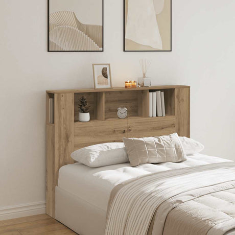 Vidaxl hoofdbordkast artisan eiken 140x18,5x102,5 cm bewerkt hout