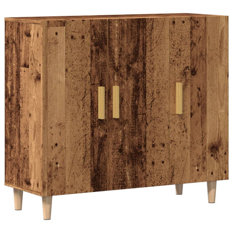 Vidaxl dressoir 90x34x80 cm bewerkt hout oud houtkleurig