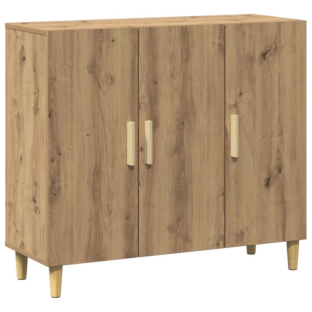 Vidaxl dressoir 90x34x80 cm bewerkt hout artisanaal eikenkleur