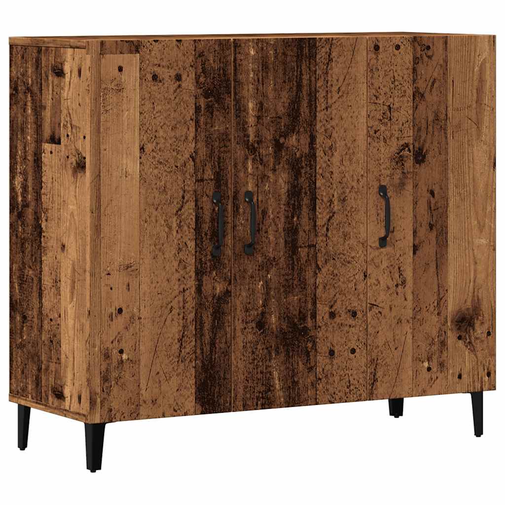 Vidaxl dressoir 90x34x80 cm bewerkt hout oud houtkleurig