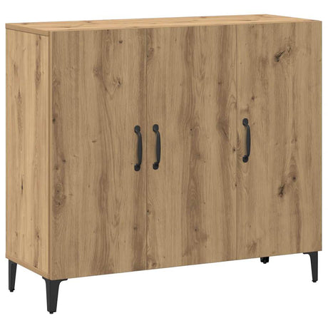 Vidaxl dressoir 90x34x80 cm bewerkt hout artisanaal eikenkleur