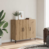Vidaxl dressoir 90x34x80 cm bewerkt hout artisanaal eikenkleur