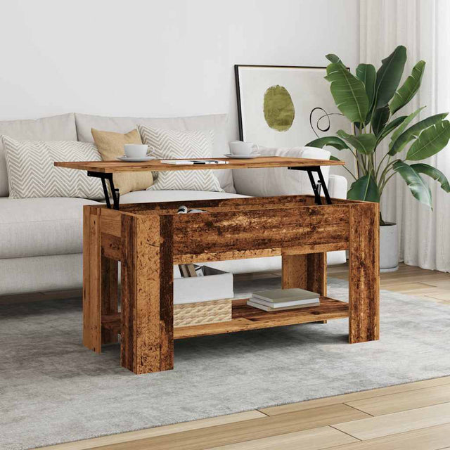 Vidaxl salontafel 101x49x52 cm bewerkt hout oud houtkleurig