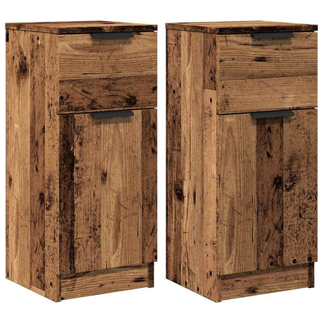 Vidaxl dressoirs 2 st 30x30x70 cm bewerkt hout oud houtkleurig