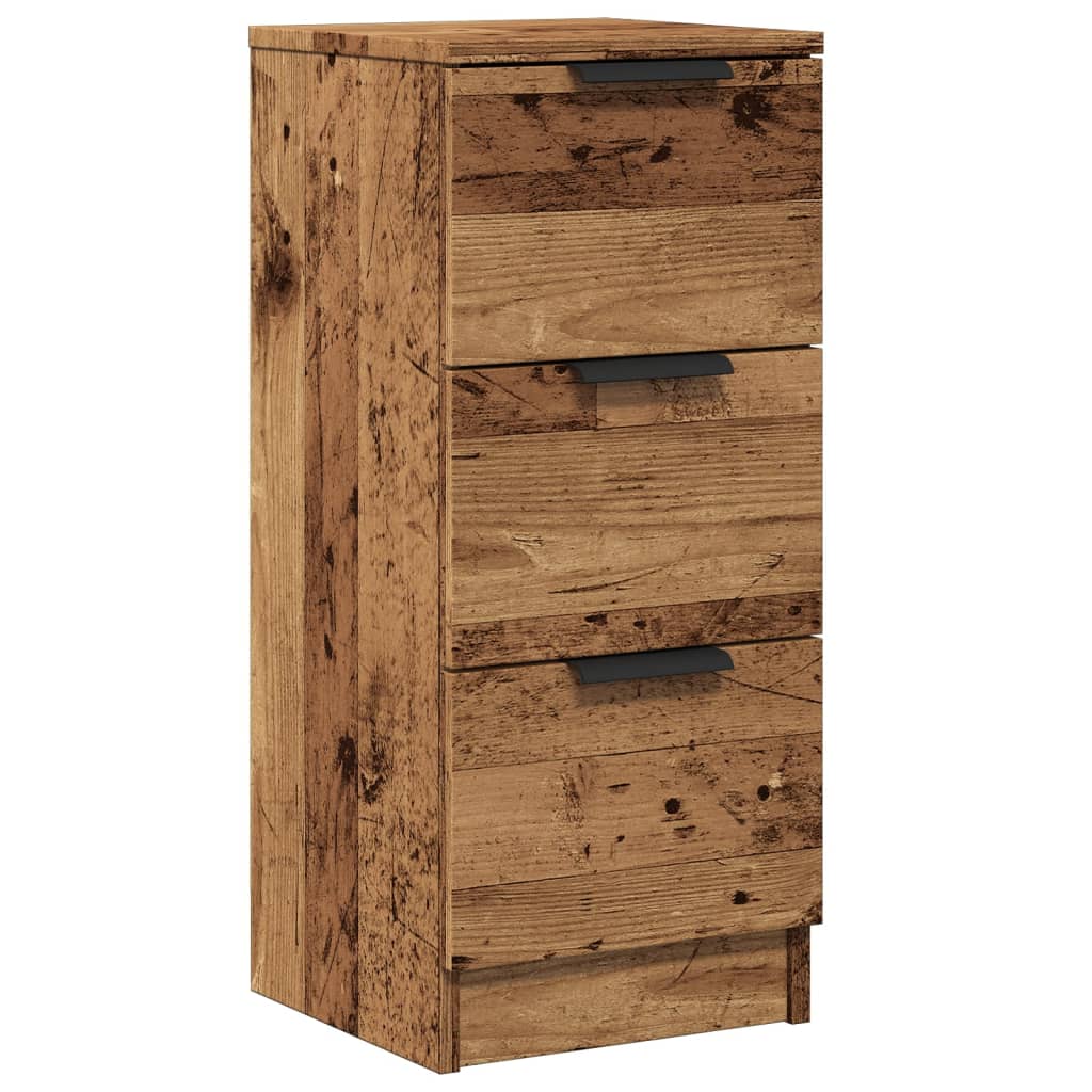 Vidaxl dressoir 30x30x70 cm bewerkt hout oud houtkleurig