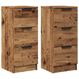 Vidaxl dressoirs 2 st 30x30x70 cm bewerkt hout oud houtkleurig