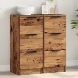 Vidaxl dressoirs 2 st 30x30x70 cm bewerkt hout oud houtkleurig