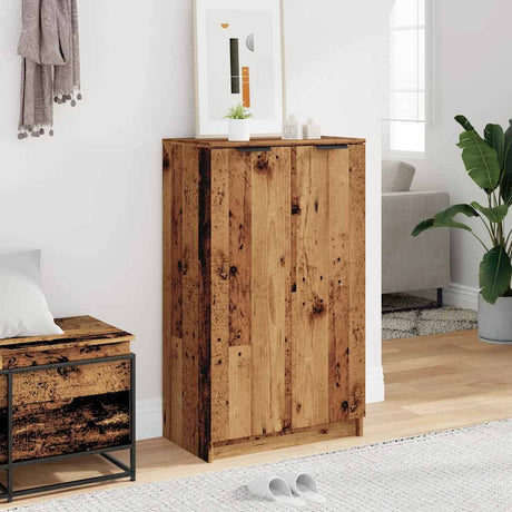 Vidaxl schoenenkast 59x35x100,5 cm bewerkt hout oud houtkleurig
