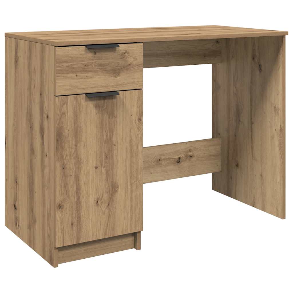 Vidaxl bureau 100x50x75 cm bewerkt hout artisanaal eikenkleur