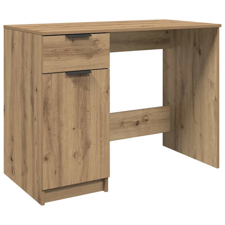 Vidaxl bureau 100x50x75 cm bewerkt hout artisanaal eikenkleur