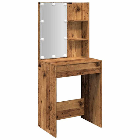 Vidaxl kaptafel met led-verlichting 60x40x140 cm oud houtkleurig