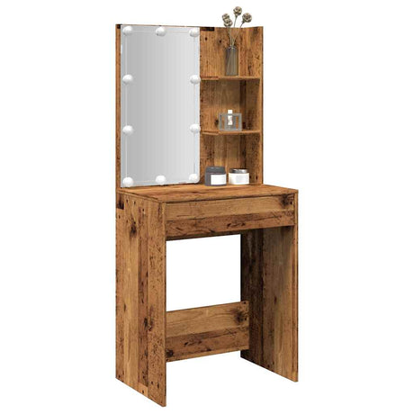 Vidaxl kaptafel met led-verlichting 60x40x140 cm oud houtkleurig
